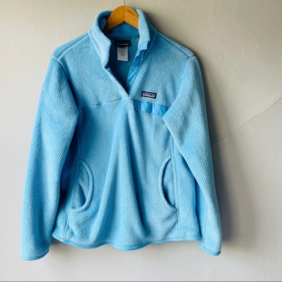Patagonia Sweaters - Patagonia Women's Re-Tool Snap-T Fleece Pullover - Light Blue